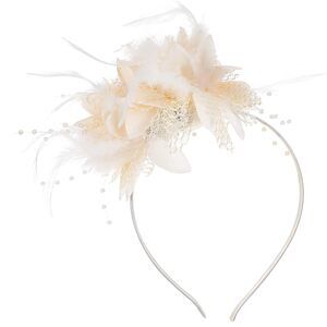 1597 Fascinators Hats For Women, Women Fascinator Beige Tea Party